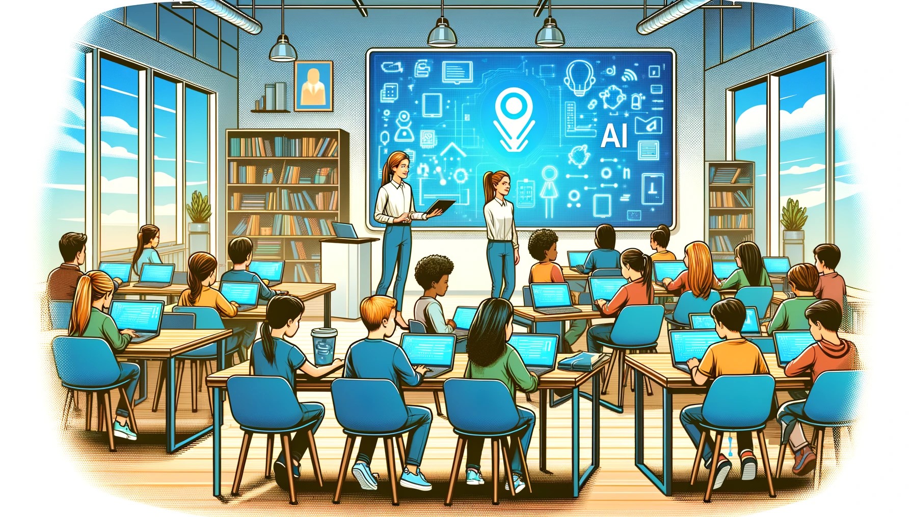 KI-generiertes Bild einer Schulklasse
